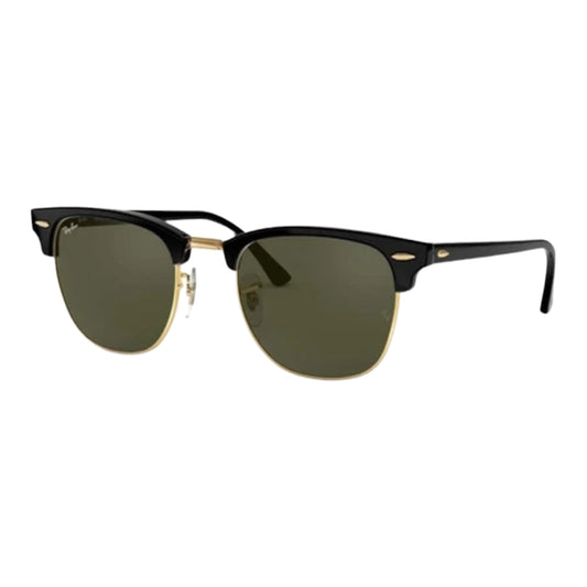 "Details of RB 3016 W03 eyeglasses by EssilorLuxottica. Unisex design featuring a Black Acetate Browline frame in Full Rim style, with Plastic lenses in Green. Provides 100% UV Protection."