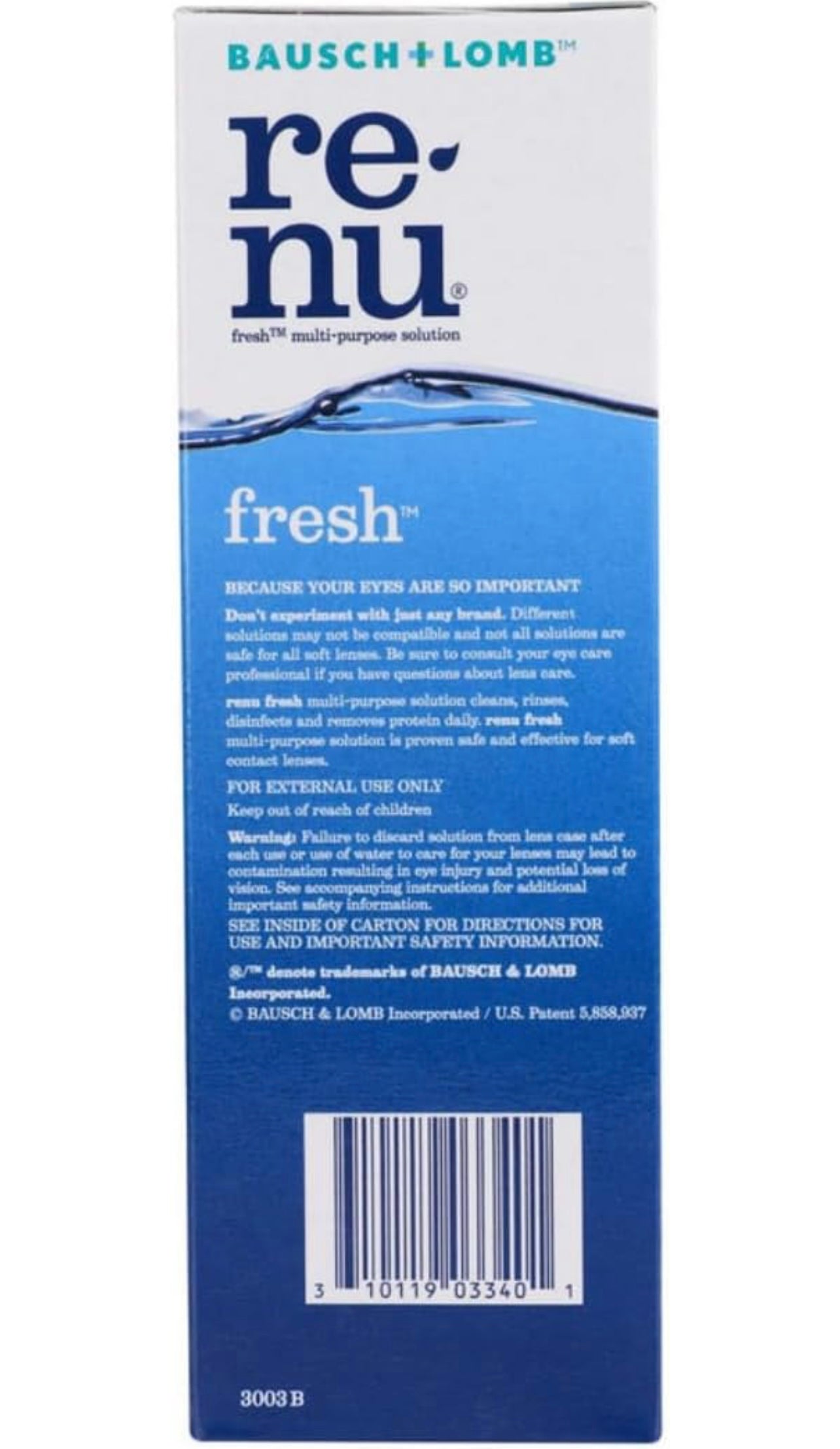 Bausch & Lomb Renu Fresh Multi-Purpose 120ml Contact Lens Solution (Pack of 1)